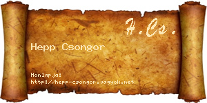 Hepp Csongor névjegykártya